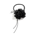 Náhrdelník choker kvet ruža čierna na remienok dlhá ozdoba na krk Dominujúca farba čierna