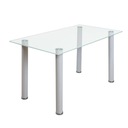 Стол Nicea, прозрачный, ножки серые.
