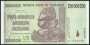 $ Zimbabwe 200000000 DOLLARS P-81 UNC 2008 Kraj Zimbabwe