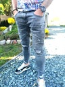 Spodnie męskie jeansowe szare dziury slim MS 32 Materiał dominujący bawełna