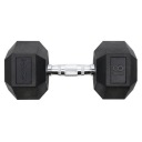 Гантель с шестигранной фиксированной фиксацией и резиновым покрытием, 18 кг, черная HMS