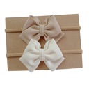 Opaski z kokardkami dla niemowląt 2szt bezuciskowe len ecru beż boho