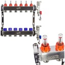 ROZDZIELACZ DO PODŁOGÓWKI OGRZEWANIA PODŁOGOWEGO 6 SEKCJI OBWODÓW STAL INOX