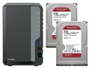 Synology DS224+ 6 ГБ ОЗУ + 2 диска WD Red Plus по 2 ТБ