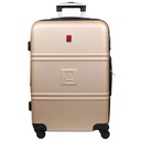Cestovný kufor na kolieskach Veľký Rozšírený +5cm Zlatý Tvrdý ABS TSA zámok