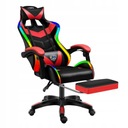 LED-es hátmasszírozó szék GAMER FORGATHATÓ JÁTÉKOS +LÁBTARTÓ! Csomagolás állapota eredeti