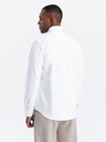 Koszula męska z tkaniny w stylu Oxford REGULAR biała V1 OM-SHOS-0114 L Kolor biały