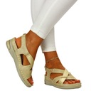 САНДАЛИИ ЖЕНСКИЕ, КОЖАНЫЕ, ПРОФИЛИРОВАННЫЕ, ПРИШИВАННЫЕ, НА ВЕЛКРО 38