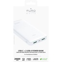 PURO White Fast Charger Power Bank - Power bank dla smartfonów i tabletów 2 Złącza microUSB