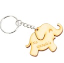 Брелок для ключей «Счастливый слон» ГРАВИРОВКА ПО ДЕРЕВУ Спасибо Подарок