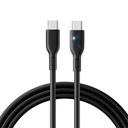 КАБЕЛЬ JOYROOM USB C - USB C 100 Вт, 2 м, МОЩНЫЙ ДЛЯ НОУТБУКА, СВЕТОДИОДНАЯ ПОДСВЕТКА