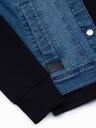 Pánska džínsová bunda katana s kapucňou modro-čierna OM-JADJ-0124 L Dominujúca farba čierna