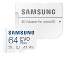 SAMSUNG KARTA PAMIĘCI EVO+ 64GB micro SD 130MB/s Dołączony adapter tak