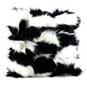 БЕЛАЯ ЧЕРНАЯ ДЕКОРАТИВНАЯ ПЛЮШЕВАЯ ПОДУШКА С ВОЛОСЫМ МЕХОМ