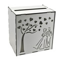 Свадебный конверт-коробка белого цвета для жениха и невесты