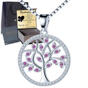 Ожерелье «Дерево счастья» Подарок из серебра 925 пробы с гравировкой на годовщину дня рождения