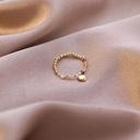 Prsteň korálky na gumičke so srdiečkom srdce zlaté boho EAN (GTIN) 5907570835122