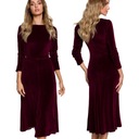 велюровое ПЛАТЬЕ МИДИ, РУКАВА с оборками, 42 XL