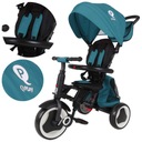 Трехколесный велосипед с навесом, коляска +10м Rito Plus зеленый Qplay