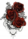 Набор из 4 моющихся татуировок с розами и часами в форме сердца