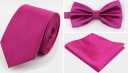 комплект: мужской галстук-бабочка + галстук + нагрудный платок цвета фуксии