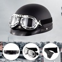 CASCO PARA MOTOCICLETA ORZESZEK HELM CASCO PARA SKUTERA RETRO NEGRO GAFAS 