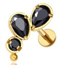 ЗОЛОТАЯ СЕРЬГА LABRET HELIX ЦИРКОНИЙ ТИТАН 1,2/6