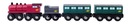Woody Parná lokomotíva s uhlím a osobnými vagónmi Značka Woodyland