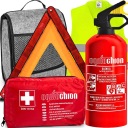 АВТОМОБИЛЬНЫЙ ПОЖАРНЫЙ КОМПЛЕКТ ОГНЕТУШИТЕЛЬ 1 КГ ПРЕДУПРЕЖДЕНИЕ ТРЕУГОЛЬНЫЙ ЖИЛЕТ СУМКА ЧЕХОЛ