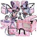 Коляска для куклы 3 в 1 НАБОР XXL - СУМКА-ПЕРЕНАЛАЛЬНАЯ КРОВАТЬ