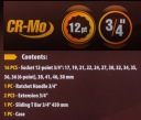 КОМПЛЕКТ КЛЮЧІ NASADOWYCH НАСАДКИ UDAROWE 3/4″ 21 CZ TIR 17 MM – 50 MM  (15047251421) фото min 10