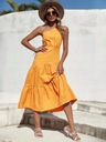 Sukienka asymetryczna midi boho żółta S 36 Marka Shein