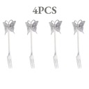 4 шт., новая чайная ложка и вилка «Бабочка», креативная барная посуда из нержавеющей стали