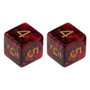 ZESTAW 2 KOSTEK K6 RPG KOŚĆ SZEŚCIOŚCIENNA WIEDŹMA NA STOSIE 1,6 CM