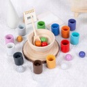 Loptičky v Montessori hrnčekoch Triedenie a počítanie Dominujúca farba viacfarebná