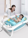 Большая детская ванночка, складная, термометр, сиденье, подушка, силиконовая пробка.