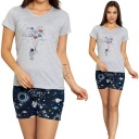 ЖЕНСКИЕ ХЛОПКОВЫЕ ПИЖАМЫ С КОРОТКИМ РУКАВОМ И ШОРТАМИ