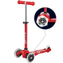 Самокат Mini Micro Deluxe LED красный со светодиодными колесами