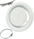 ANEMOSTAT WYWIEWNY 125mm BIAŁY Z RAMKĄ + OPASKA
