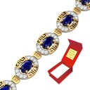 ЗОЛОТОЙ БРАСЛЕТ С САПФИРАМИ ПР. 333 ГРЕЧЕСКИЙ УЗОР