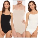 GATTA 3X KOSZULKA CAMISOLE CZARNA BIAŁA BEŻOWA S