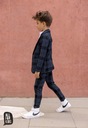 Wygodny garnitur dziecięcy z muchą w kratę 152/158 Kod producenta komplet elegancki marynarka spodnie