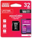 Адаптер GOODRAM 100 МБ, карта памяти microSD 32 ГБ