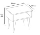 Nočný stolík Lea škandinávsky štýl wotan/biela Hĺbka nábytku 35 cm