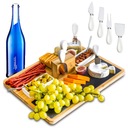 БАМБУКОВАЯ ДОСКА ДЛЯ СЫРА И МЕРЫ ПО УХОДУ ЗАКУСКИ + НОЖИ