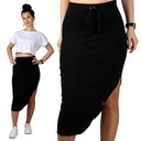 Юбка миди L BLACK ASYMMETRIC TUBE из хлопка