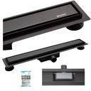 NISKI ODPŁYW LINIOWY CZARNY DWUSTRONNY 70CM WYSOKA PRZEPUSTOWOŚĆ STAL