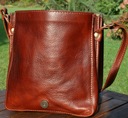 Pánska kožená taška cez rameno malá hnedá talianska kabelka poštárka Dominujúca farba hnedá