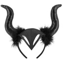 Черный ремешок DEVIL HORNS с пухом для Хэллоуина