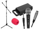 Комплект микрофонной стойки с динамическим микрофоном Rebel DM-525 + красной губкой